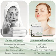 4 Bamboo Fiber Face Towels Biodegradable Extra Thick Soft Cleansing