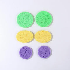 6pcs Wood Pulp Round Makeup Remover Cleansing Face Wash Puff