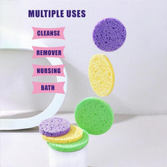 6pcs Wood Pulp Round Makeup Remover Cleansing Face Wash Puff