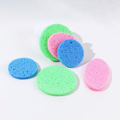 6pcs Wood Pulp Round Makeup Remover Cleansing Face Wash Puff