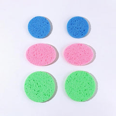 6pcs Wood Pulp Round Makeup Remover Cleansing Face Wash Puff