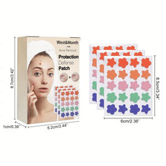 60pcs Colorful Acne Patches Hydrocolloid Spots Blemishes Cover Pimples Zits