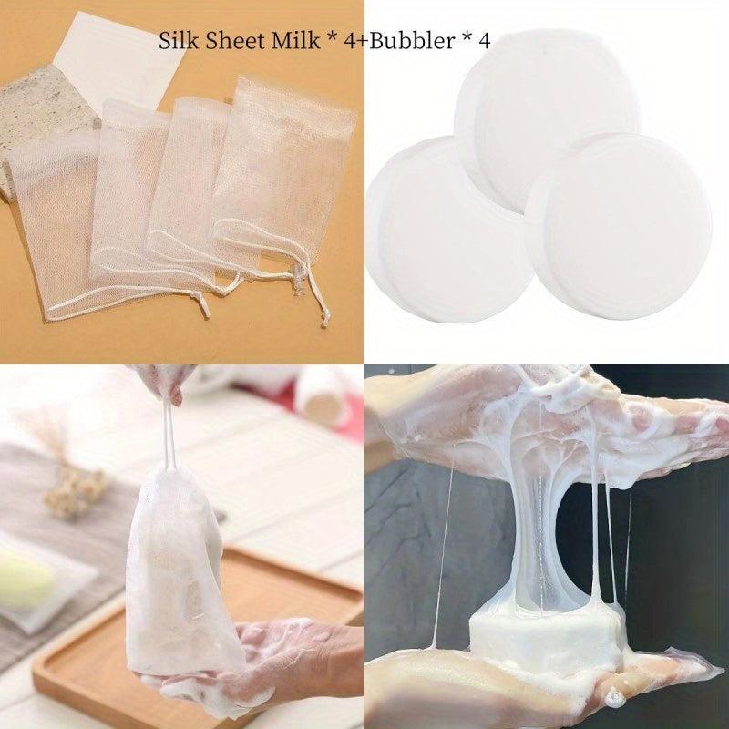 Silk Goat Milk Soap Hand Body Moisturizing Cleanser Cream Foam