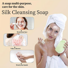 Silk Goat Milk Soap Hand Body Moisturizing Cleanser Cream Foam