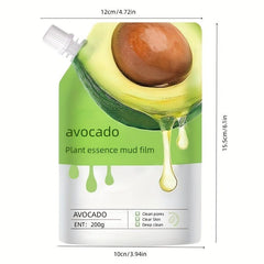 200g Avocado Clean Mud Mask With Mask Brush - Deep Cleansing Pores