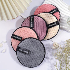 6pcs Makeup Remover Face Puffs Washable Cleansing Pads Wet And Dry