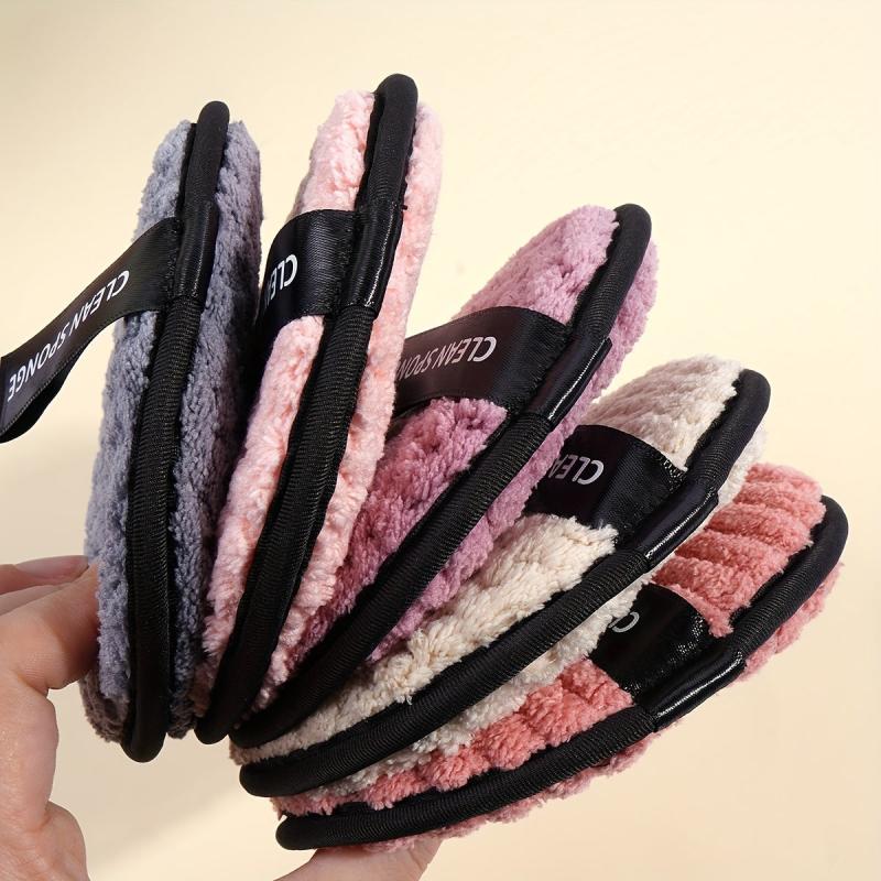6pcs Makeup Remover Face Puffs Washable Cleansing Pads Wet And Dry