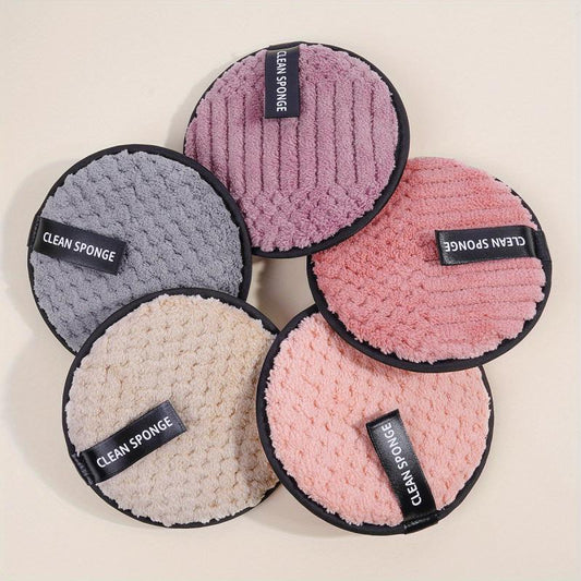 6pcs Makeup Remover Face Puffs Washable Cleansing Pads Wet And Dry