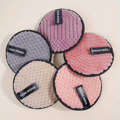 6pcs Makeup Remover Face Puffs Washable Cleansing Pads Wet And Dry