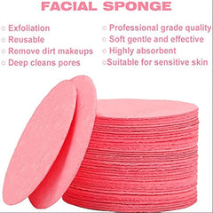 40pcs Compressed Facial Sponges 100% Natural Cellulose