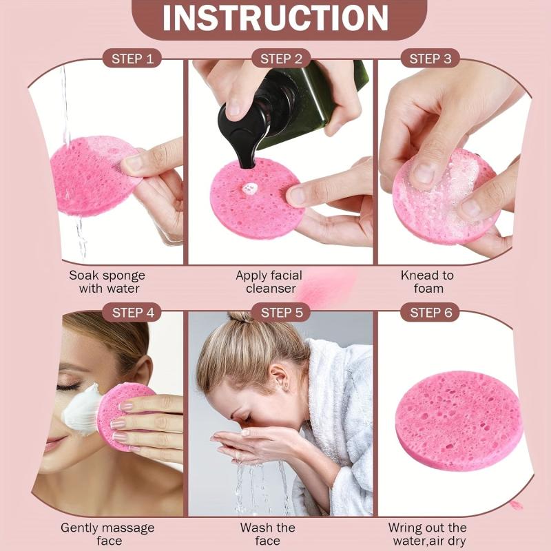 40pcs Compressed Facial Sponges 100% Natural Cellulose