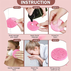 40pcs Compressed Facial Sponges 100% Natural Cellulose
