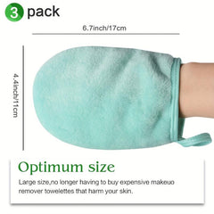 Flannel Makeup Remover Gloves Set 3 Pack