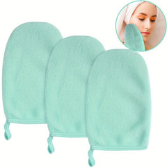 Flannel Makeup Remover Gloves Set 3 Pack