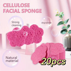 20pcs Compressed Facial Sponges Natural Cleansing Exfoliating Makeup