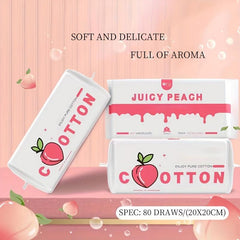 Soft Peach Scented Face Towel 80 Sheets Gentle Cotton Material