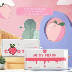 Soft Peach Scented Face Towel 80 Sheets Gentle Cotton Material
