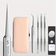 5Pcs Blackhead Remover Tweezers Kit for Whitehead Acne Blemishes