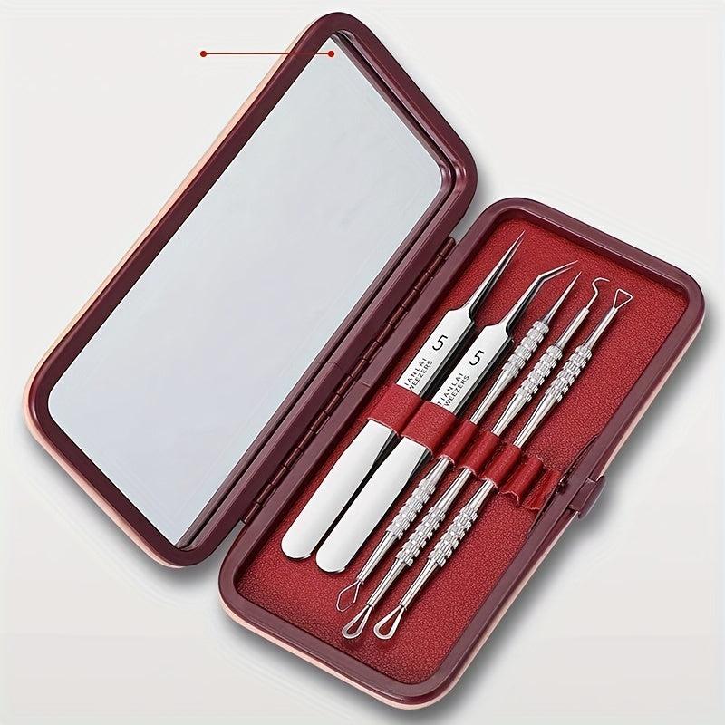 5Pcs Blackhead Remover Tweezers Kit for Whitehead Acne Blemishes