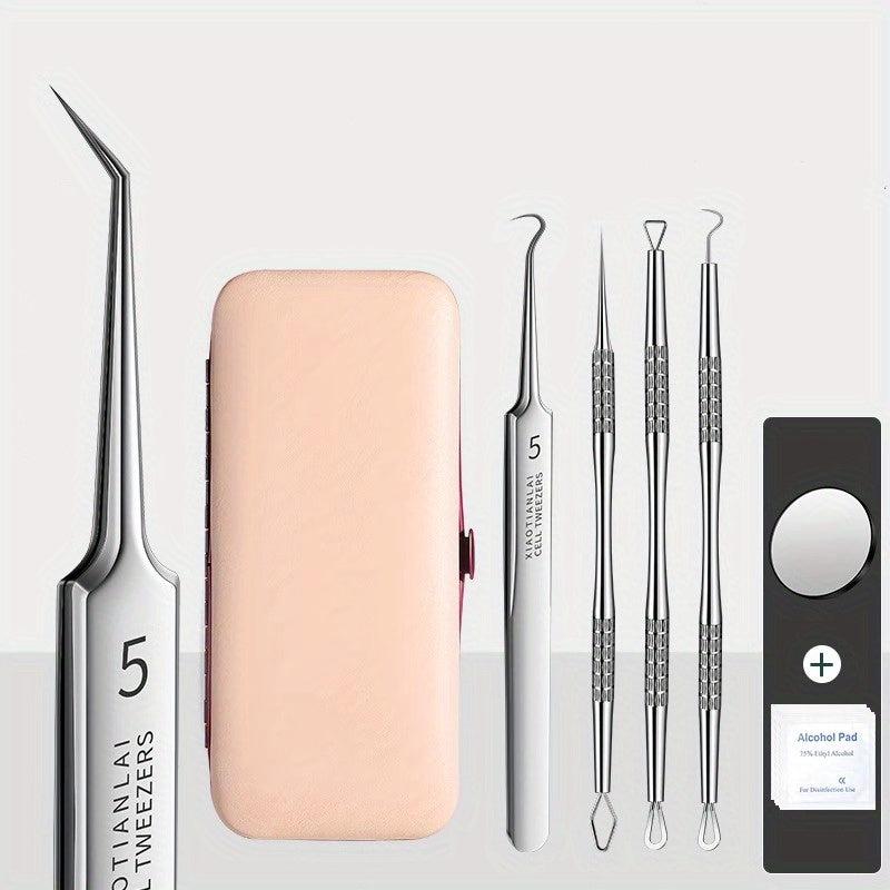 5Pcs Blackhead Remover Tweezers Kit for Whitehead Acne Blemishes
