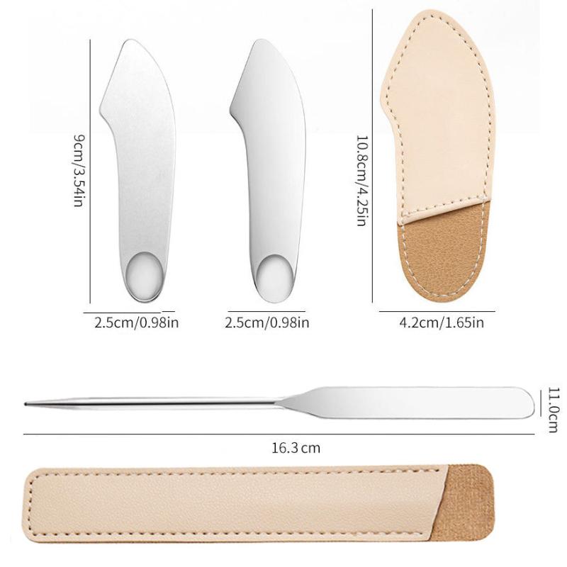 2pcs Stainless Steel Foundation Spatula & Eye Cream Spoons Set