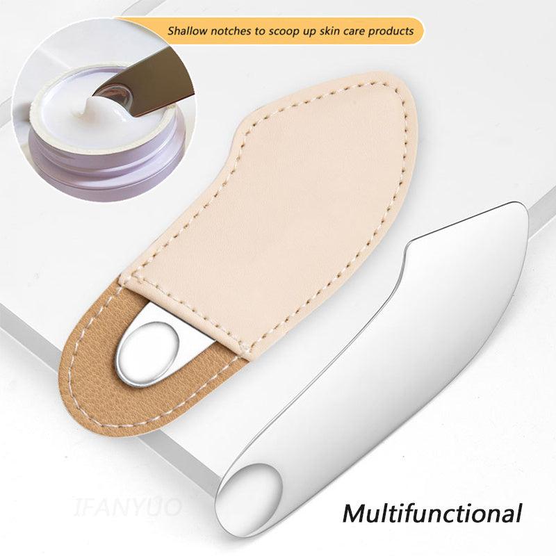 2pcs Stainless Steel Foundation Spatula & Eye Cream Spoons Set