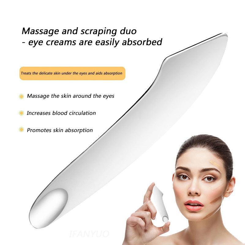 2pcs Stainless Steel Foundation Spatula & Eye Cream Spoons Set