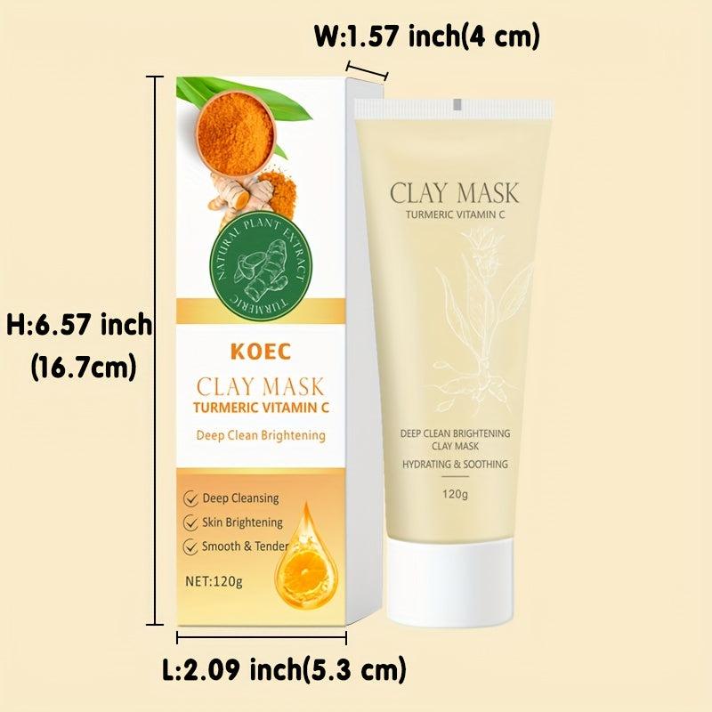 Turmeric Clay Mask with Mask Brush - Deep Cleaning Mud Mask