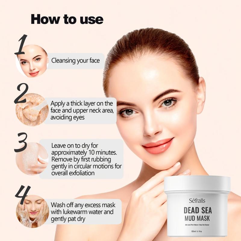 Moisturizing Dead Sea Mud Mask 180ml Exfoliating Cleansing Pores Blackheads