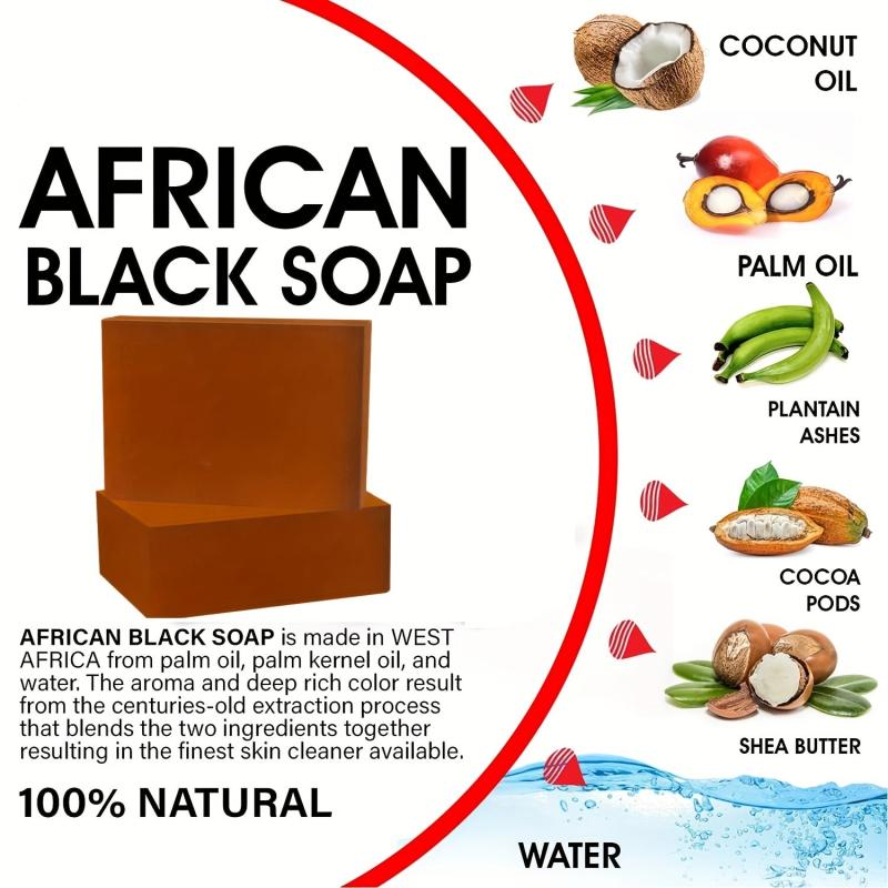 Organic African Soap for Acne & Dark Spots - 2 Bars x 65g Each