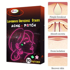 90 Patches Fluorescent Style Acne Cover Solar System Starry Sky