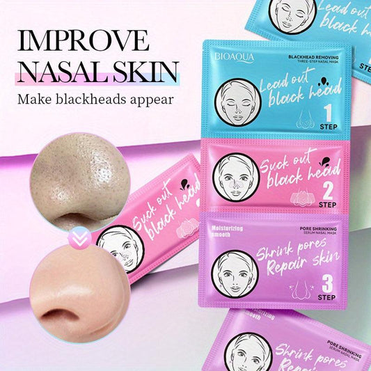 3-Step Women's Blackhead Strips, Remove Blackheads, Shrink Pores