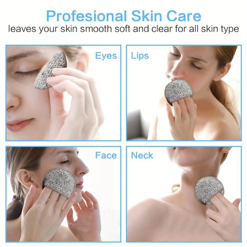 16pcs Bamboo Charcoal Makeup Remover Puff - Soft & Reusable