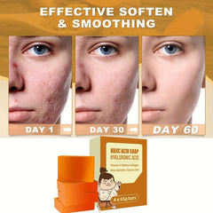 Yeast Soap 65g Hyaluronic Acid Vitamin C Retinoic Acid Collagen 9.16oz
