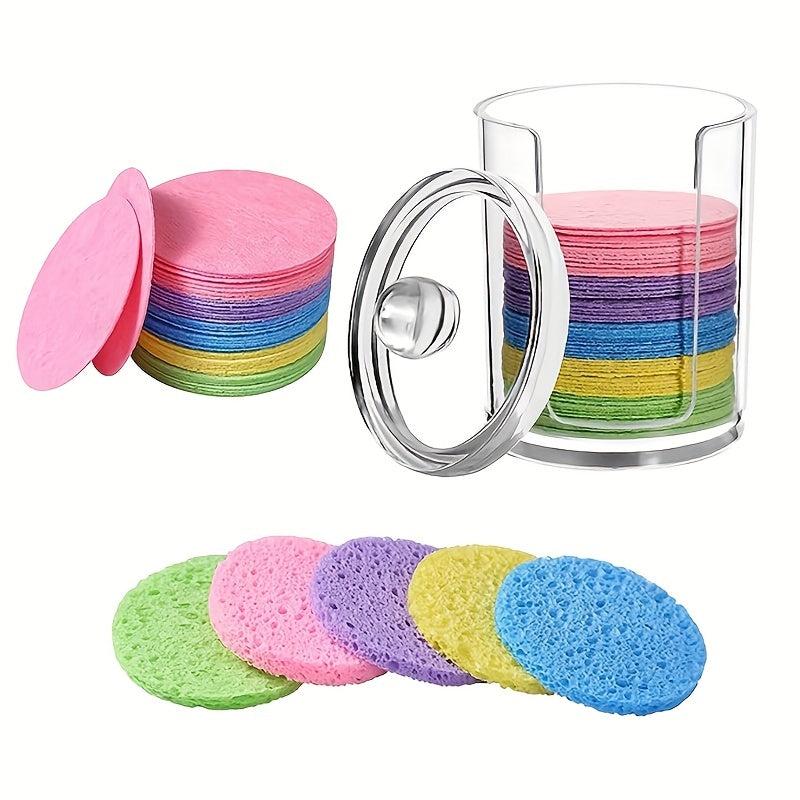 20pcs Facial Cleansing Sponge Puff Wood Pulp Cotton Face Washing Puff