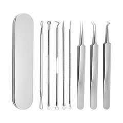 8pc Acne Needle Set with Storage Box Blackhead Clip Beauty Tool