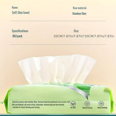 80 Pcs Disposable Bamboo Fiber Face Towel Face Cleaning Cloth Makeup Remover