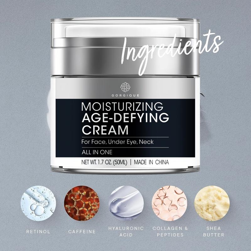 Men's Face Moisturizer Retinol Collagen Peptides Caffeine Hyaluronic Acid Cream