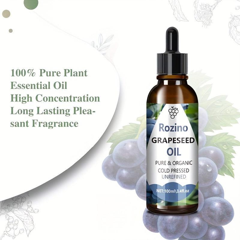 100ml Organic Grape Seed Oil - Pure Natural for Face Body Nails Hair
