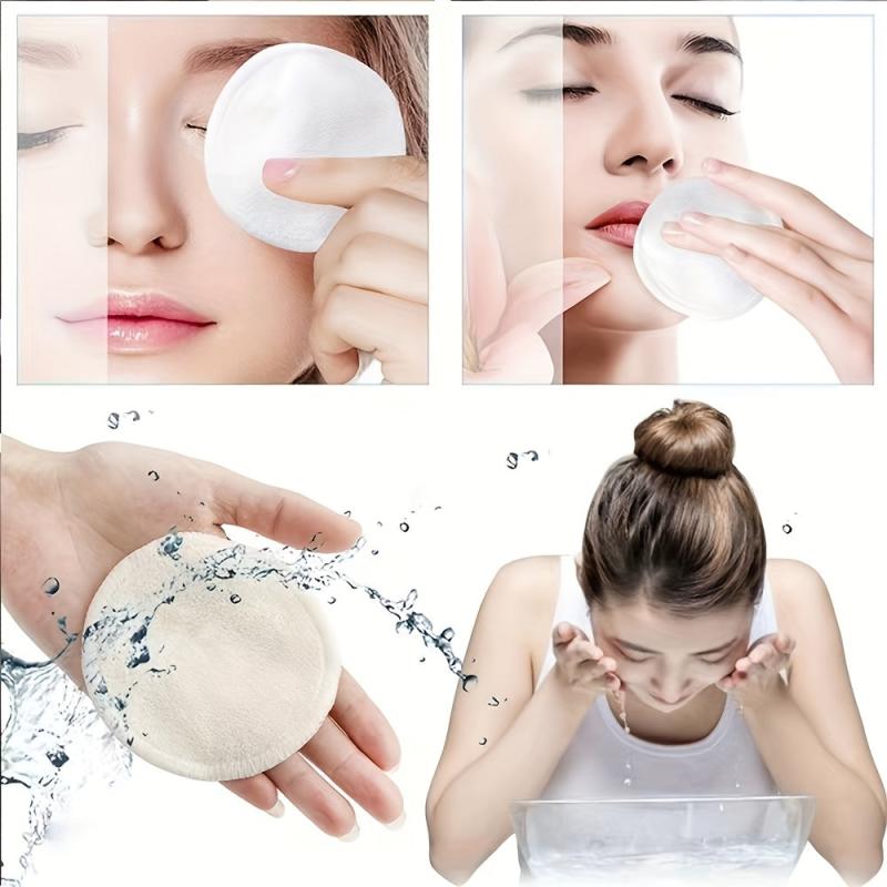16pcs Bamboo Makeup Remover Pads Face Eye Washable Cloth for All Skin Types