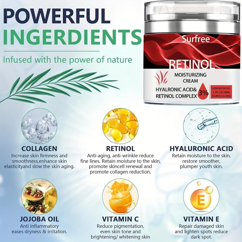 Anti Aging Retinol Cream with Collagen Hyaluronic Acid Vitamin C E