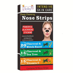 Bamboo Charcoal Nose Patches 50 Pcs Box Deep Cleansing Pores