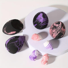 8pcs Two Tone Makeup Sponges for Wet and Dry Use