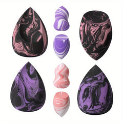 8pcs Two Tone Makeup Sponges for Wet and Dry Use