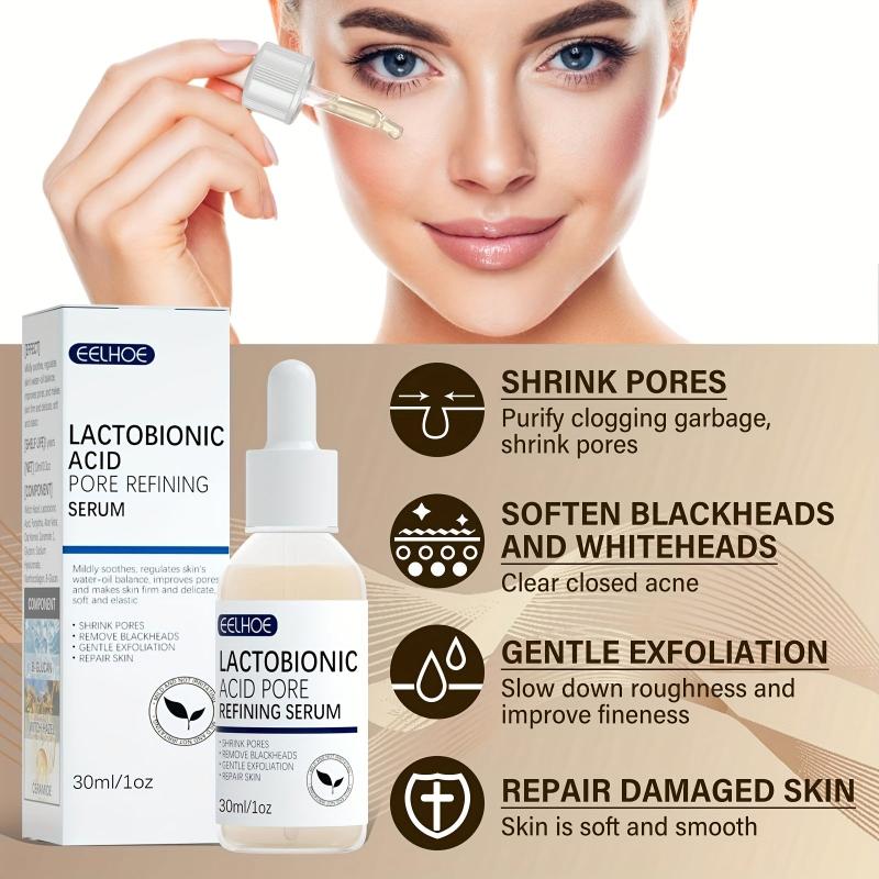 Lactobionic Acid Pore Shrink Face Serum Repair Blackheads Acne Skin Care