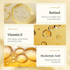 Facial Golden Essence with Vitamin E, Retinol, Hyaluronic Acid
