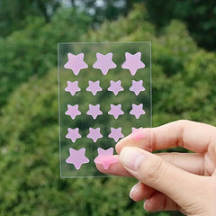 18 Pcs Pink Star Shape Pimple Patches Hydrocolloid Acne Patch For Covering Zits