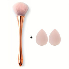 Large Powder Makeup Brush Kabuki Brush With Powder Puff & Sponge