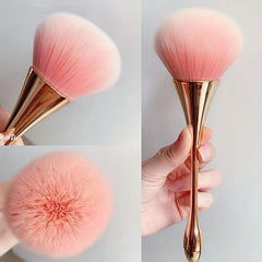 Large Powder Makeup Brush Kabuki Brush With Powder Puff & Sponge
