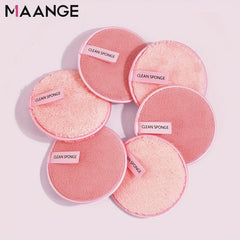 6pcs Reusable Lazy Makeup Remover Cleansing Puff Portable And Soft